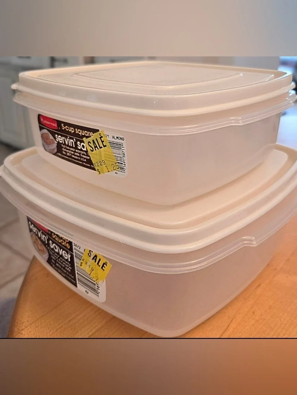 Rubbermaid 1983 NOS Vintage NEW Servin Saver Food Storage Containers 5 & 10 Cup